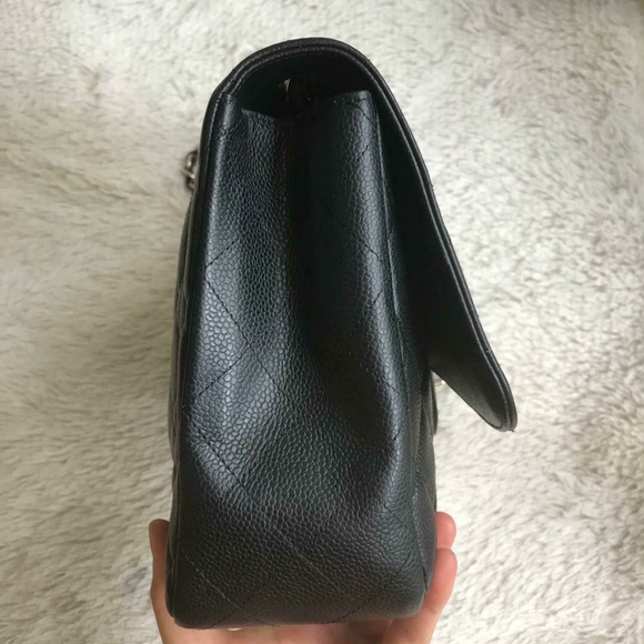 *SOLD*Chanel Classic Jumbo Single Flap Black Caviar Bag - Picture 10 of 16